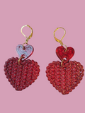 3D Printed Knitted Heart Earrings