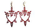 3D Printed Heart Pierced Earrings