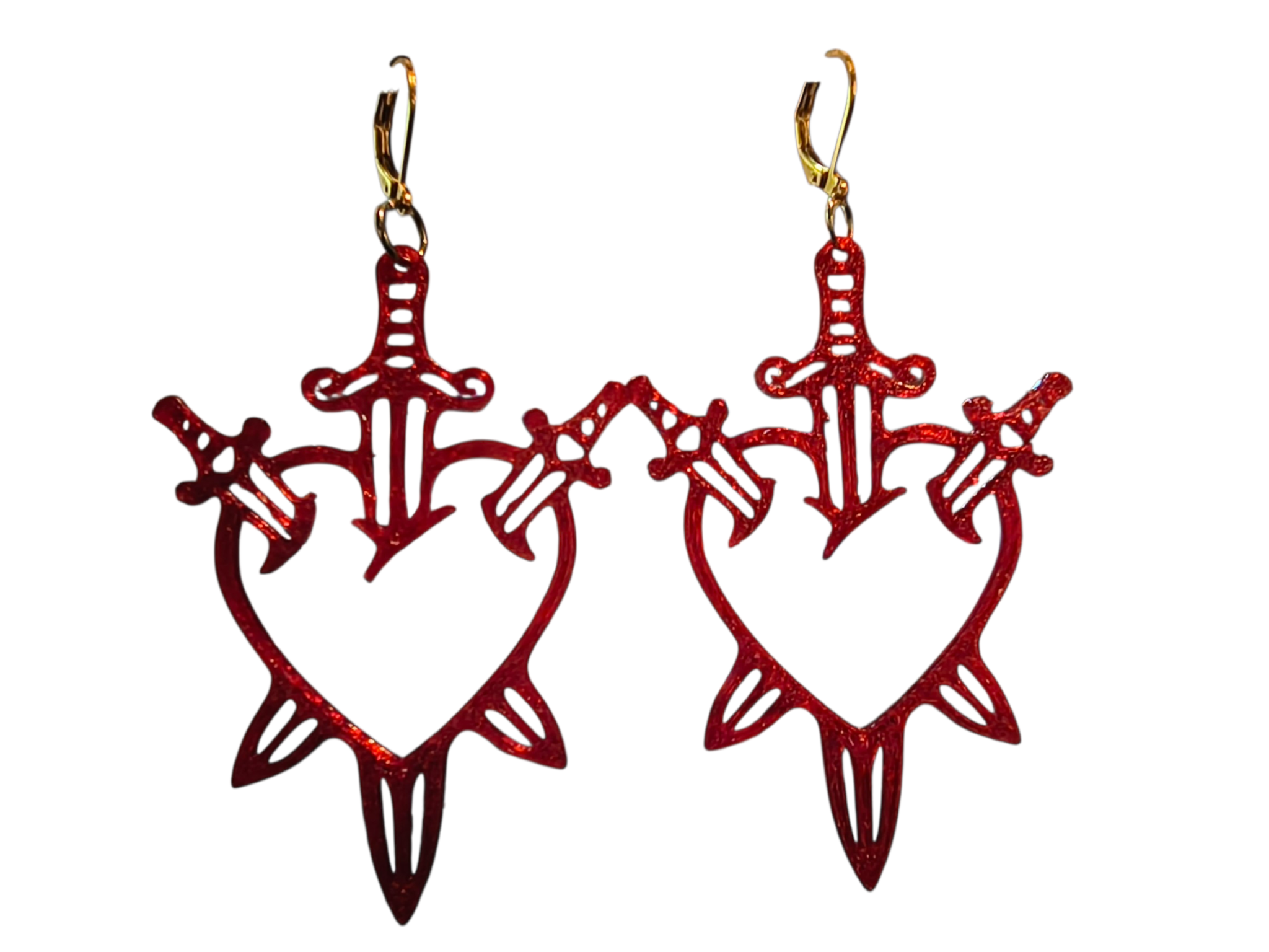 3D Printed Heart Pierced Earrings