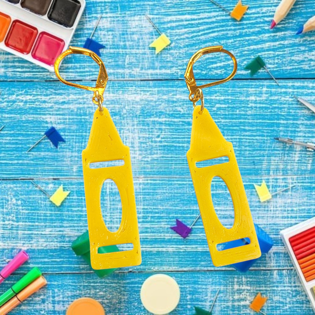 3D Printed Crayon Earrings