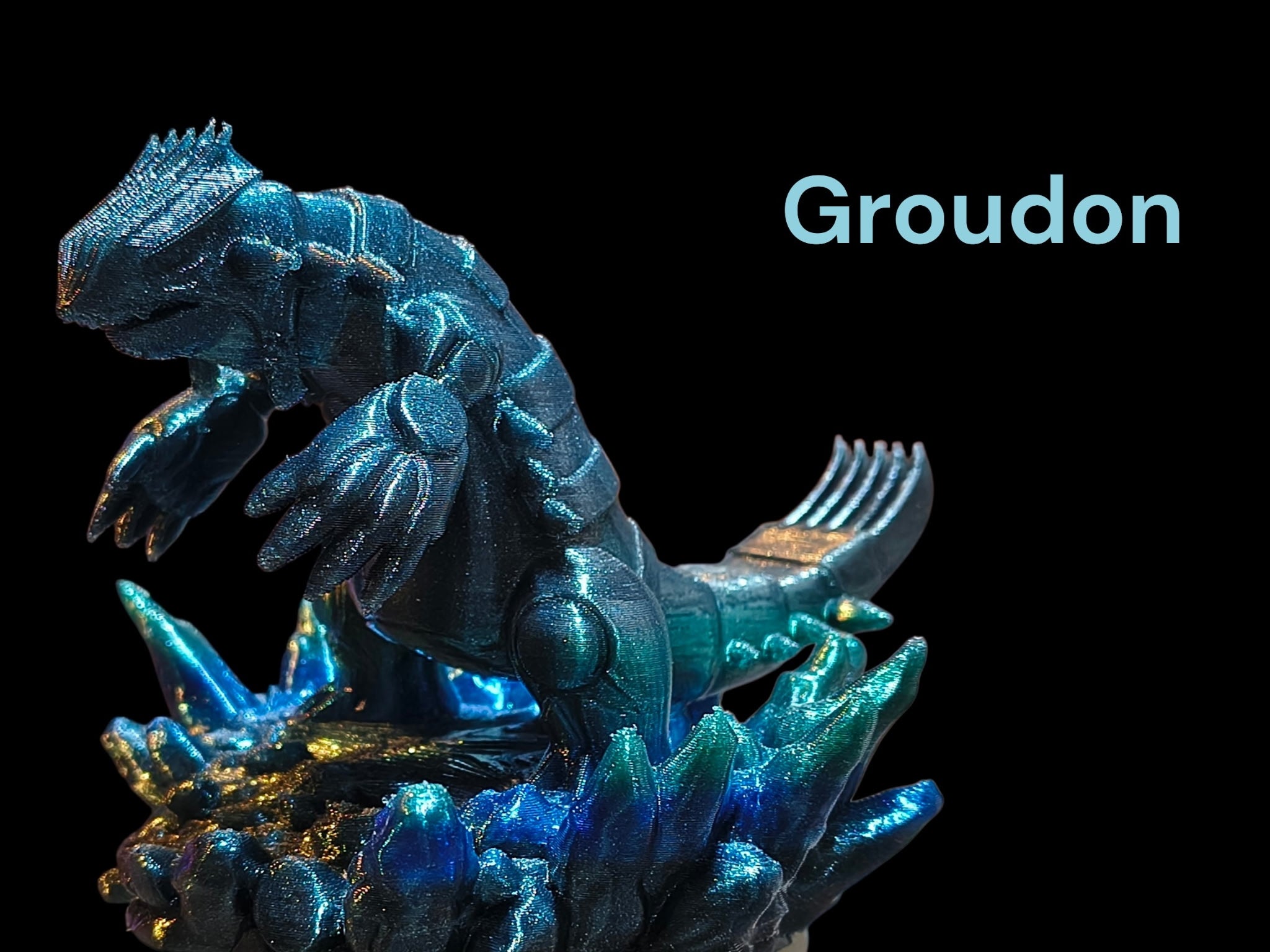 3D Printed Groudon Pokemon Multicolor