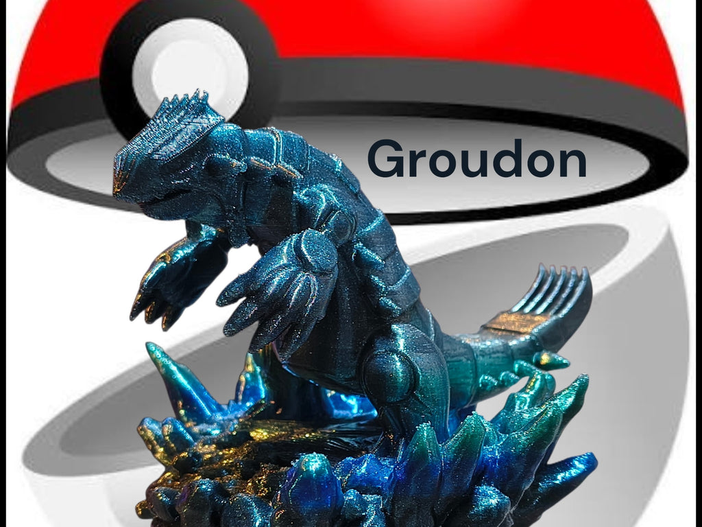 3D Printed Groudon Pokemon Multicolor