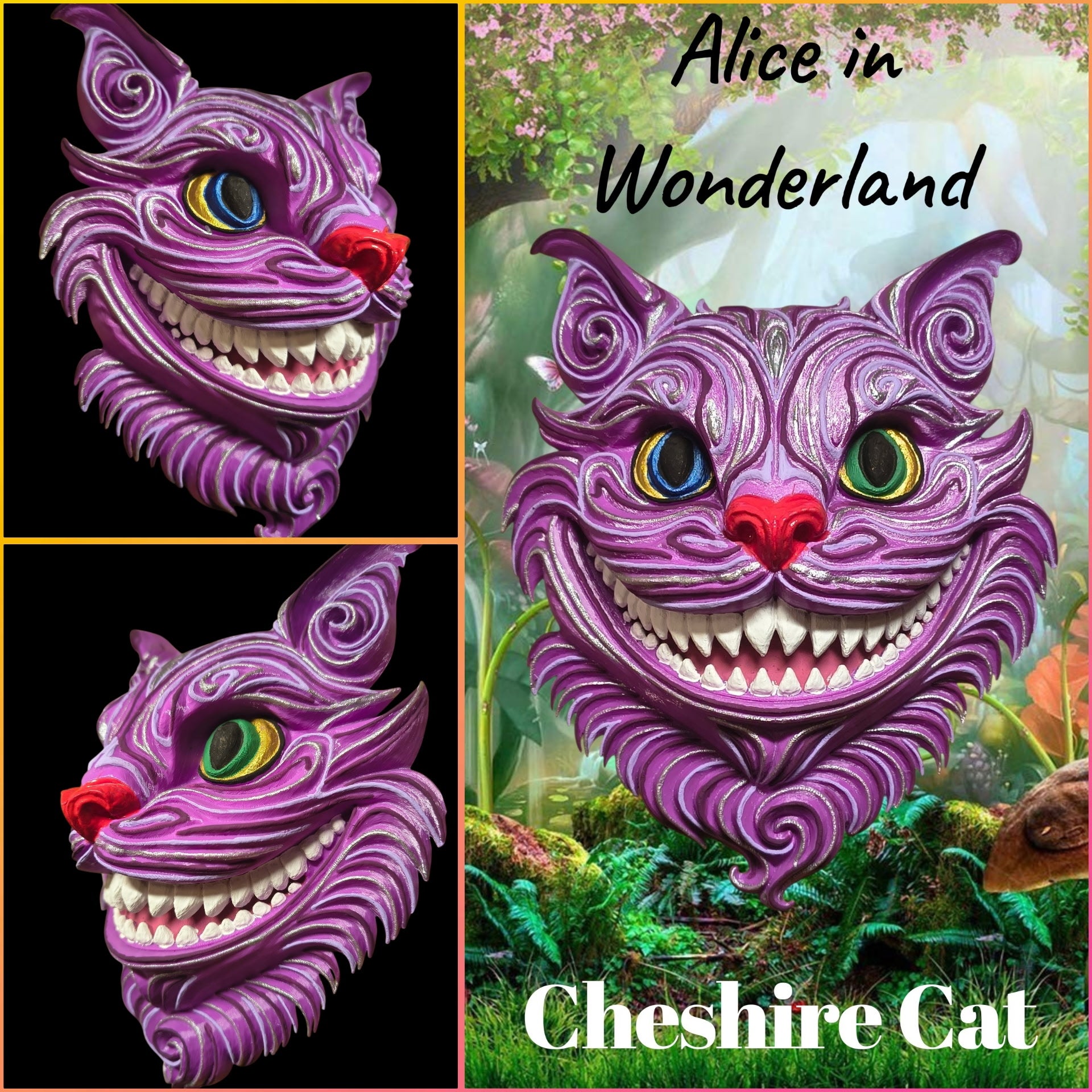 3D Printed Cheshire Cat Wall Hang