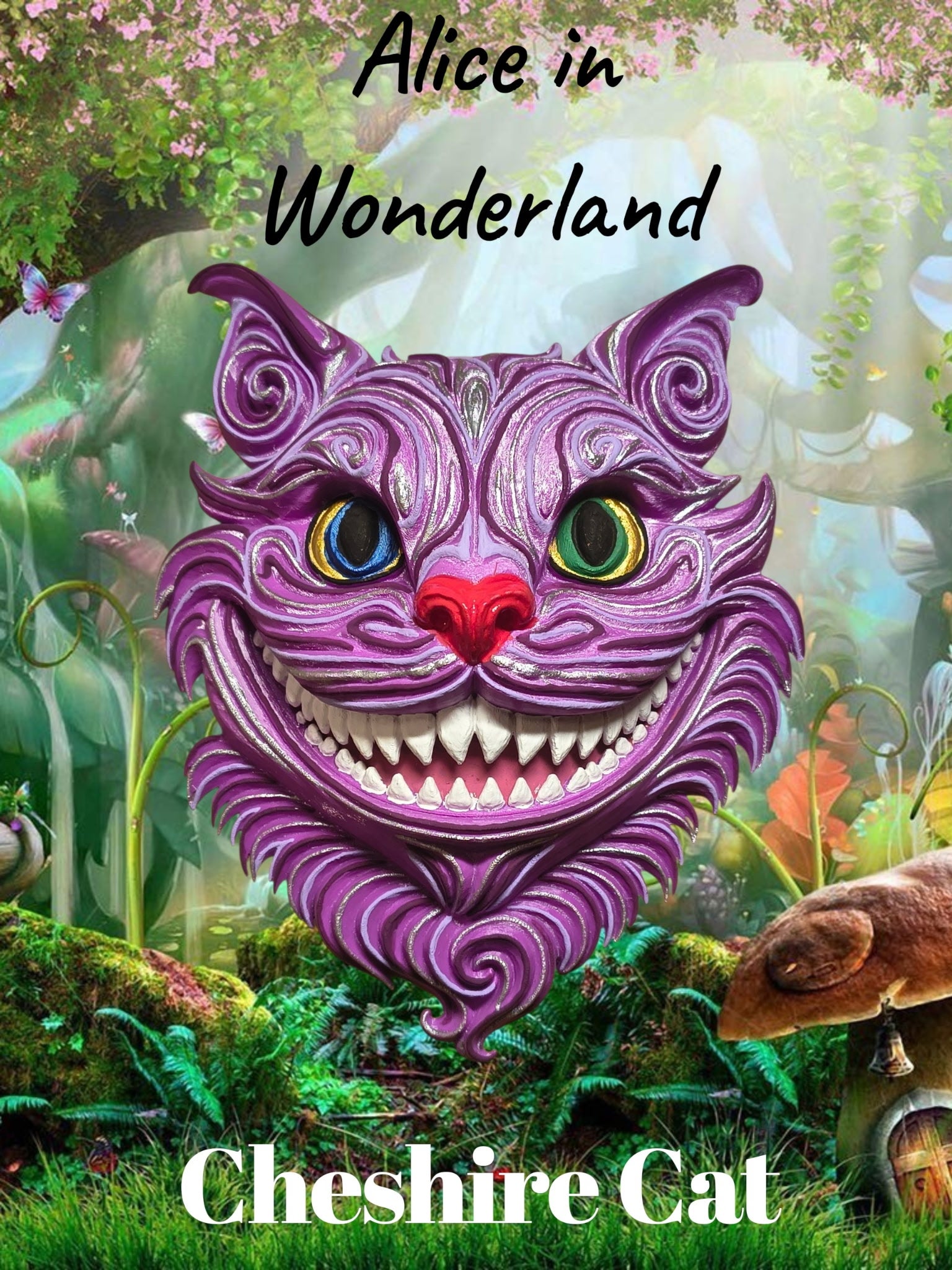 3D Printed Cheshire Cat Wall Hang
