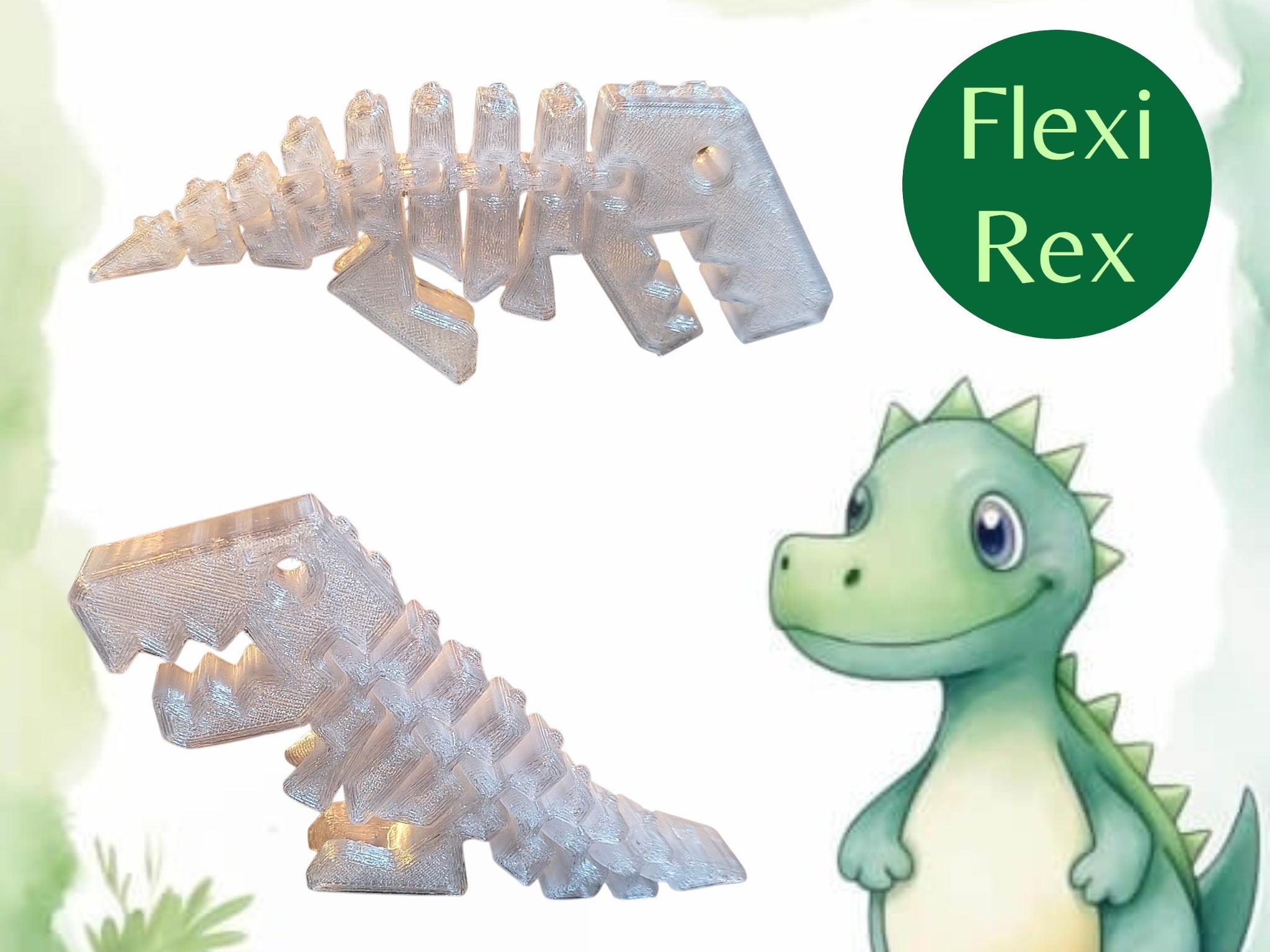 3D Printed Flexi Rex Dinosuar